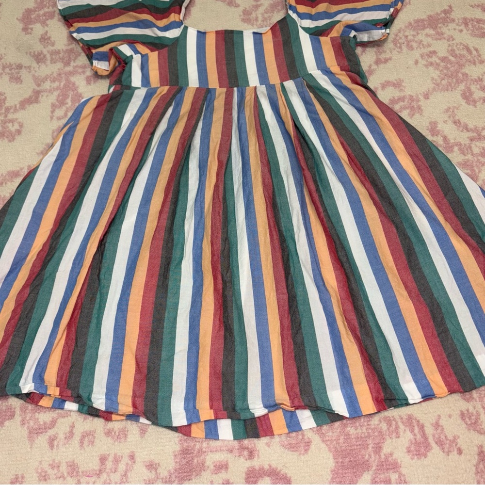 Madewell Multicolor Festival Stripe Square-Neck Mini Dress Women’s S - Picture 10 of 10